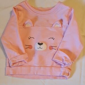 Carter's Pink Cat Face Long Sleeve Shirt, NWOT, 9Mth, soft and comfy, long-sleev